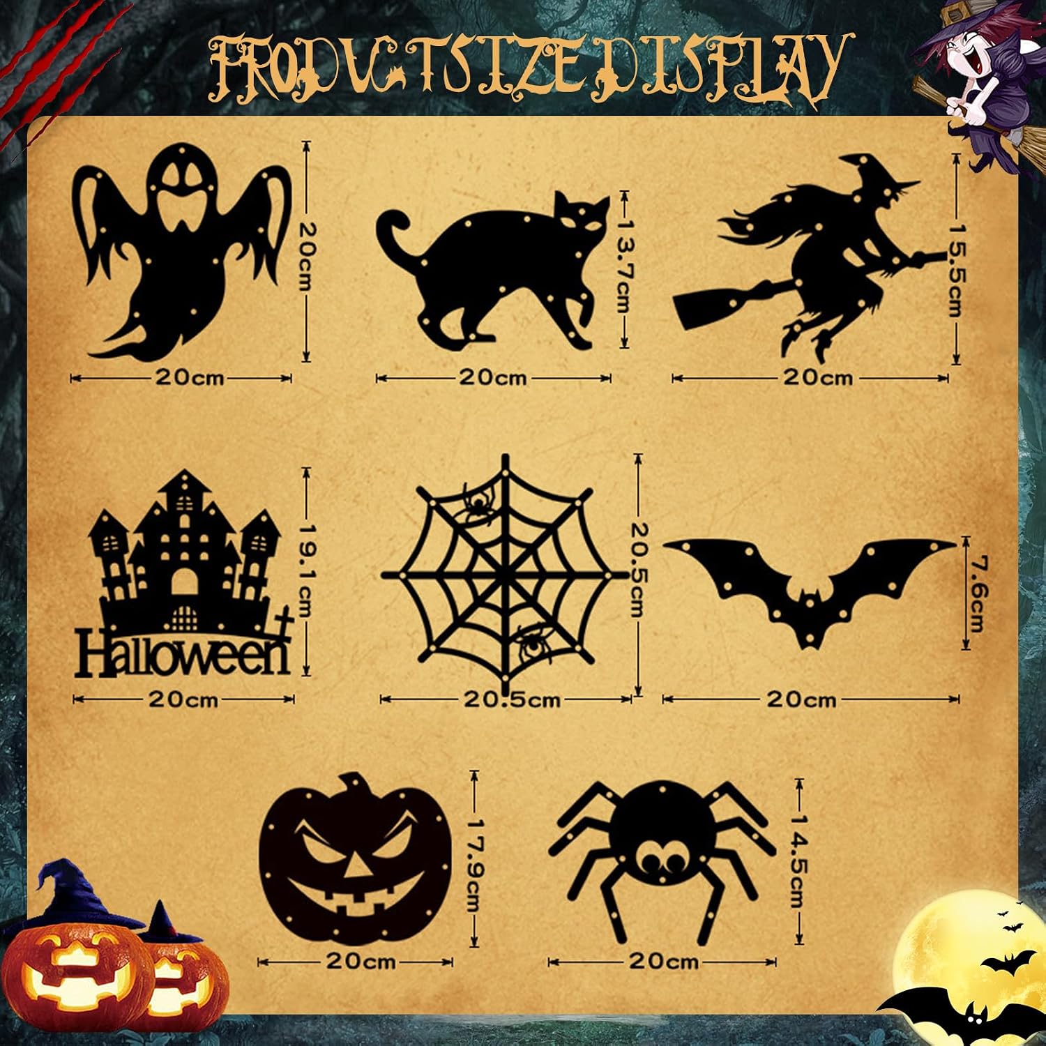 LED Halloween 3D Light-Up Wall Decor – Spooky Indoor Party Decorations