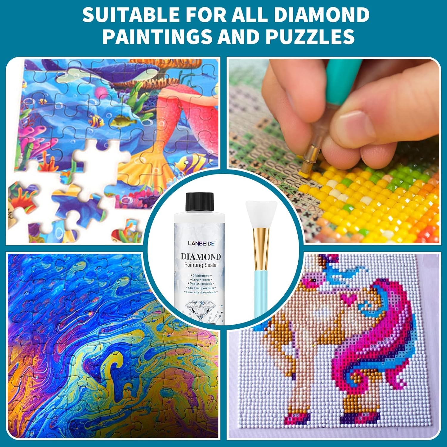 💎 Diamond Painting Sealer with Silicone Brush
