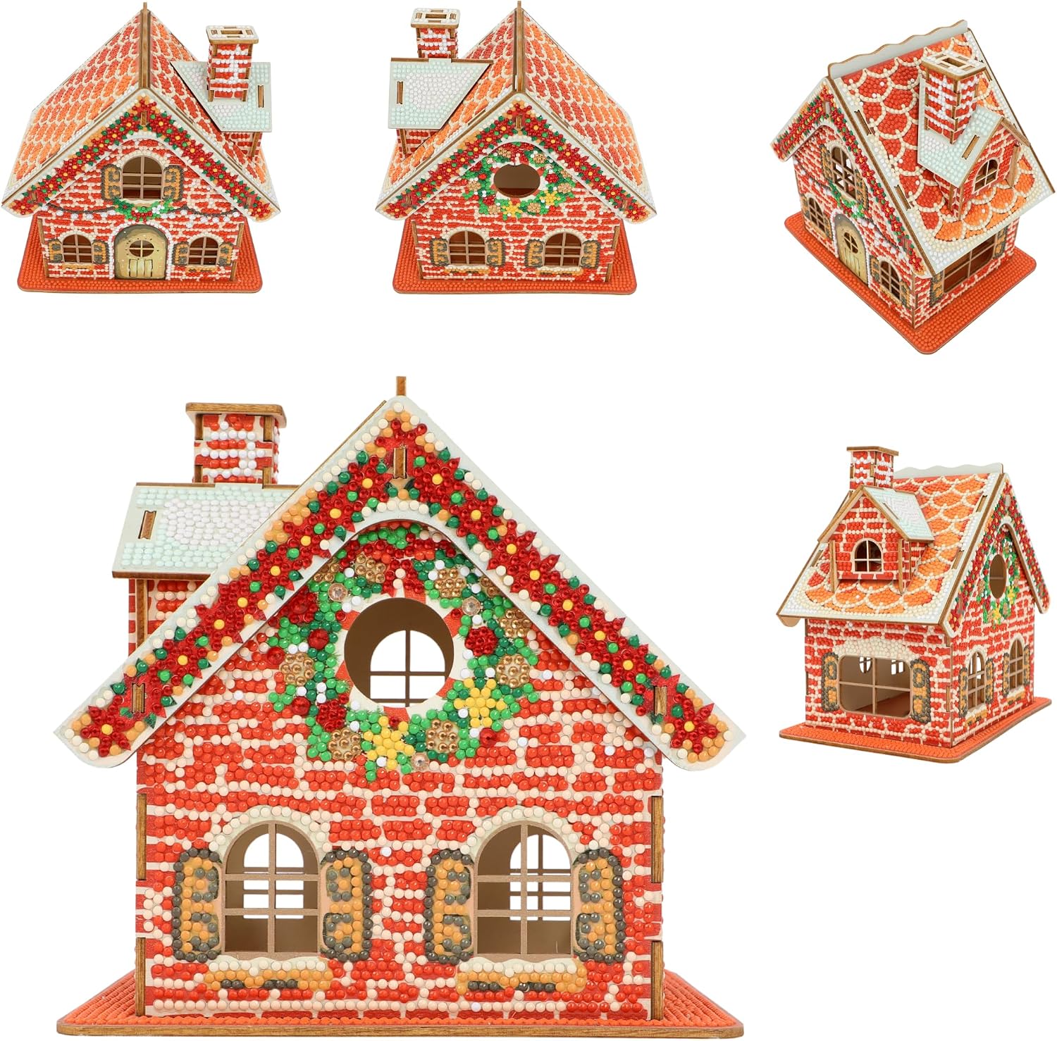 3D Diamond Painting Gingerbread House Kit – DIY Christmas Cabin Décor