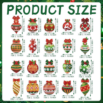 Christmas Diamond Painting Ornaments Kit – 20 Sparkling Hanging Decorations🎄