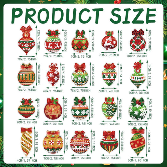 Christmas Diamond Painting Ornaments Kit – 20 Sparkling Hanging Decorations🎄