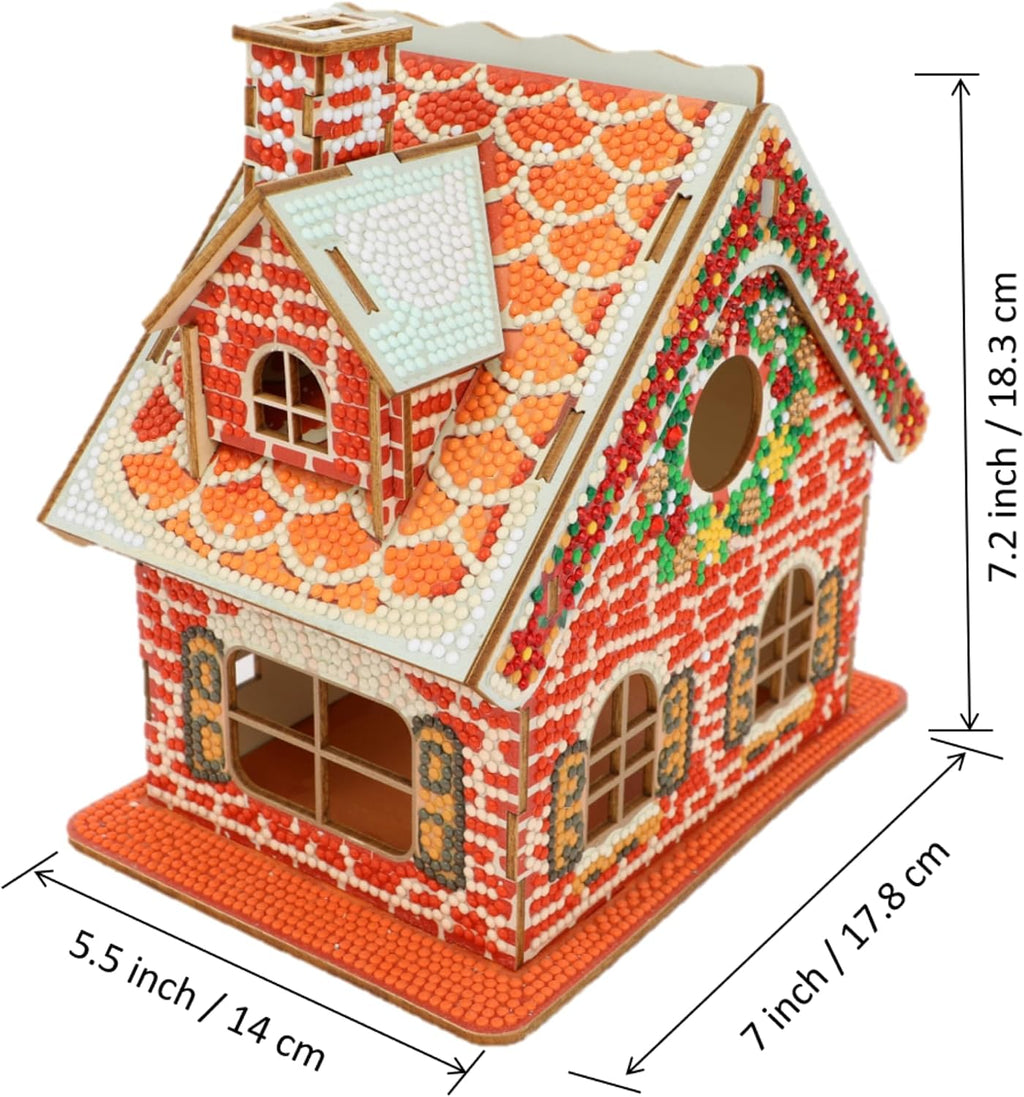 3D Diamond Painting Gingerbread House Kit – DIY Christmas Cabin Décor