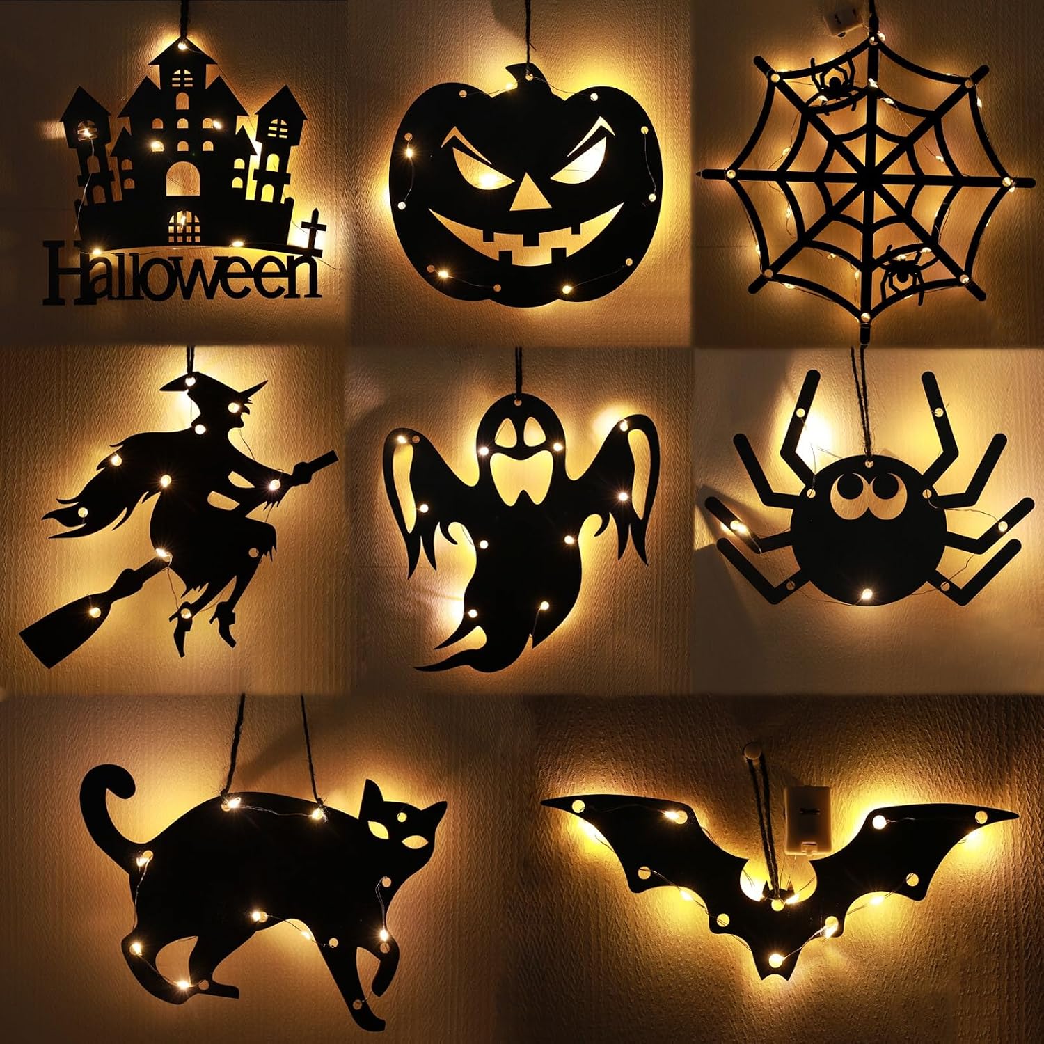 LED Halloween 3D Light-Up Wall Decor – Spooky Indoor Party Decorations