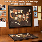 USA Travel Map Puzzle – Wooden Adventure Tracker & Home Decor