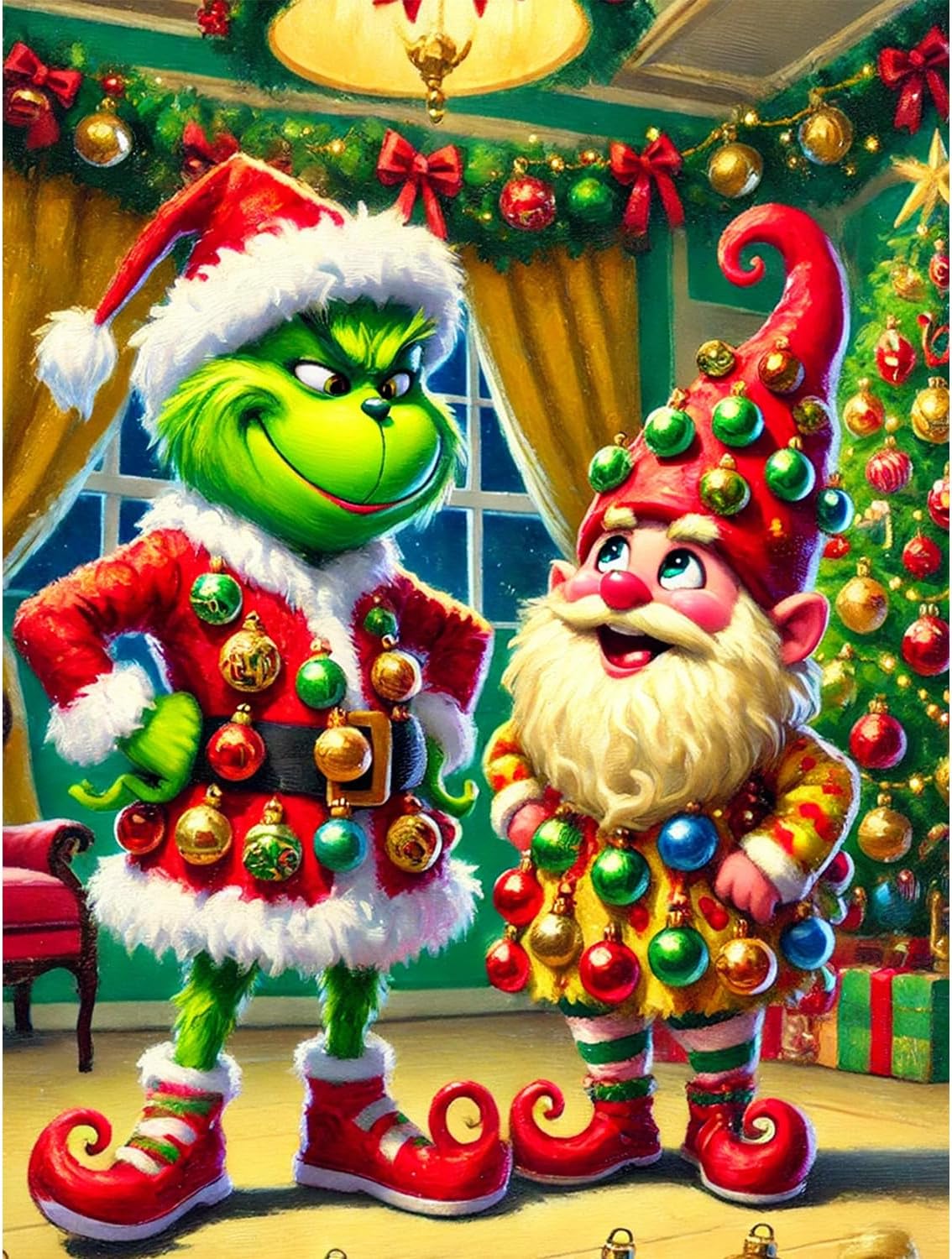The Grinch & Santa Diamond Painting Kit