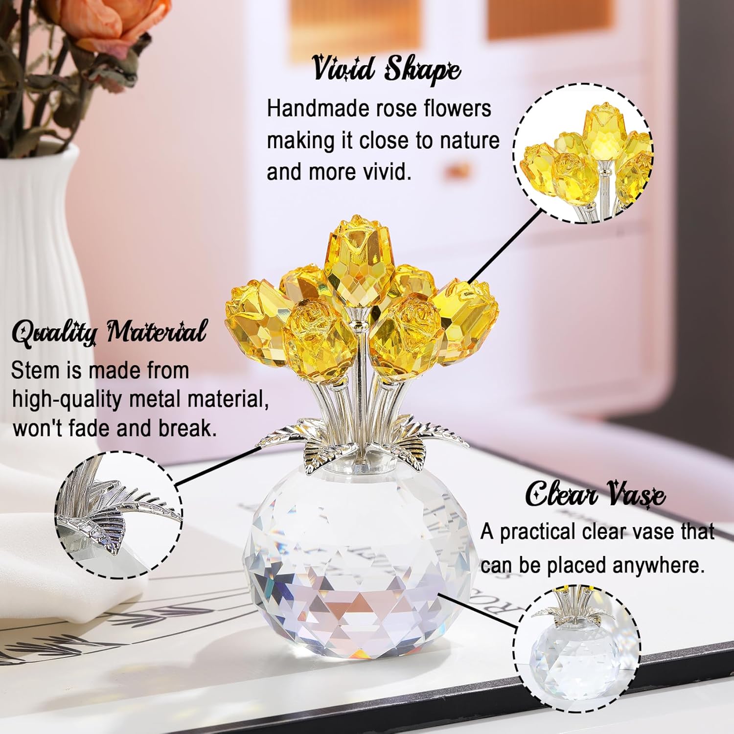 Crystal Rose Bouquet – Elegant Forever Flower Gift