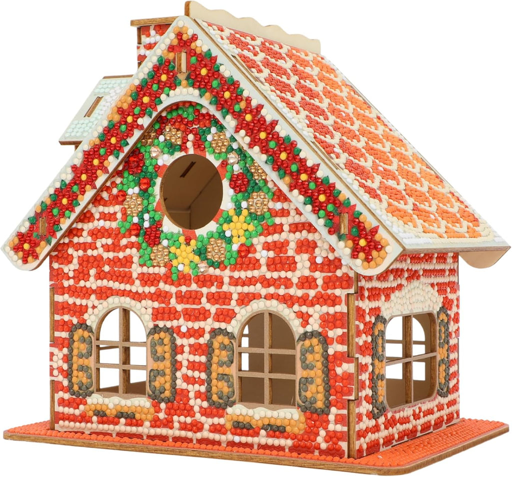 3D Diamond Painting Gingerbread House Kit – DIY Christmas Cabin Décor