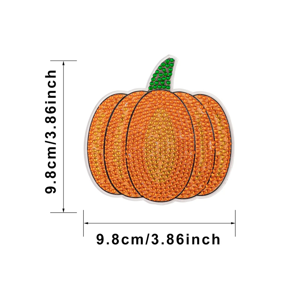 8PCS Pumpkin Diamond Painting Coaster Kit