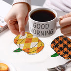 8PCS Pumpkin Diamond Painting Coaster Kit