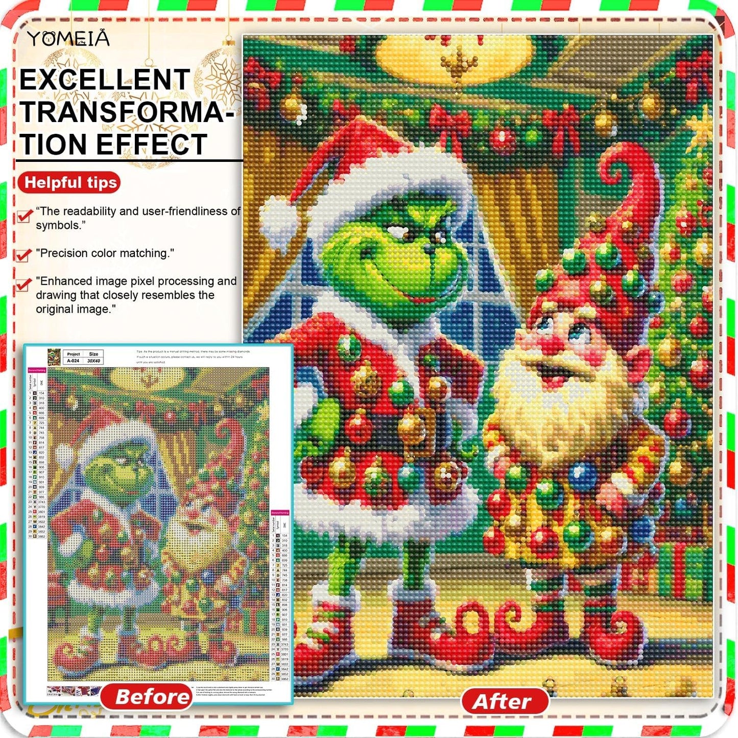 The Grinch & Santa Diamond Painting Kit