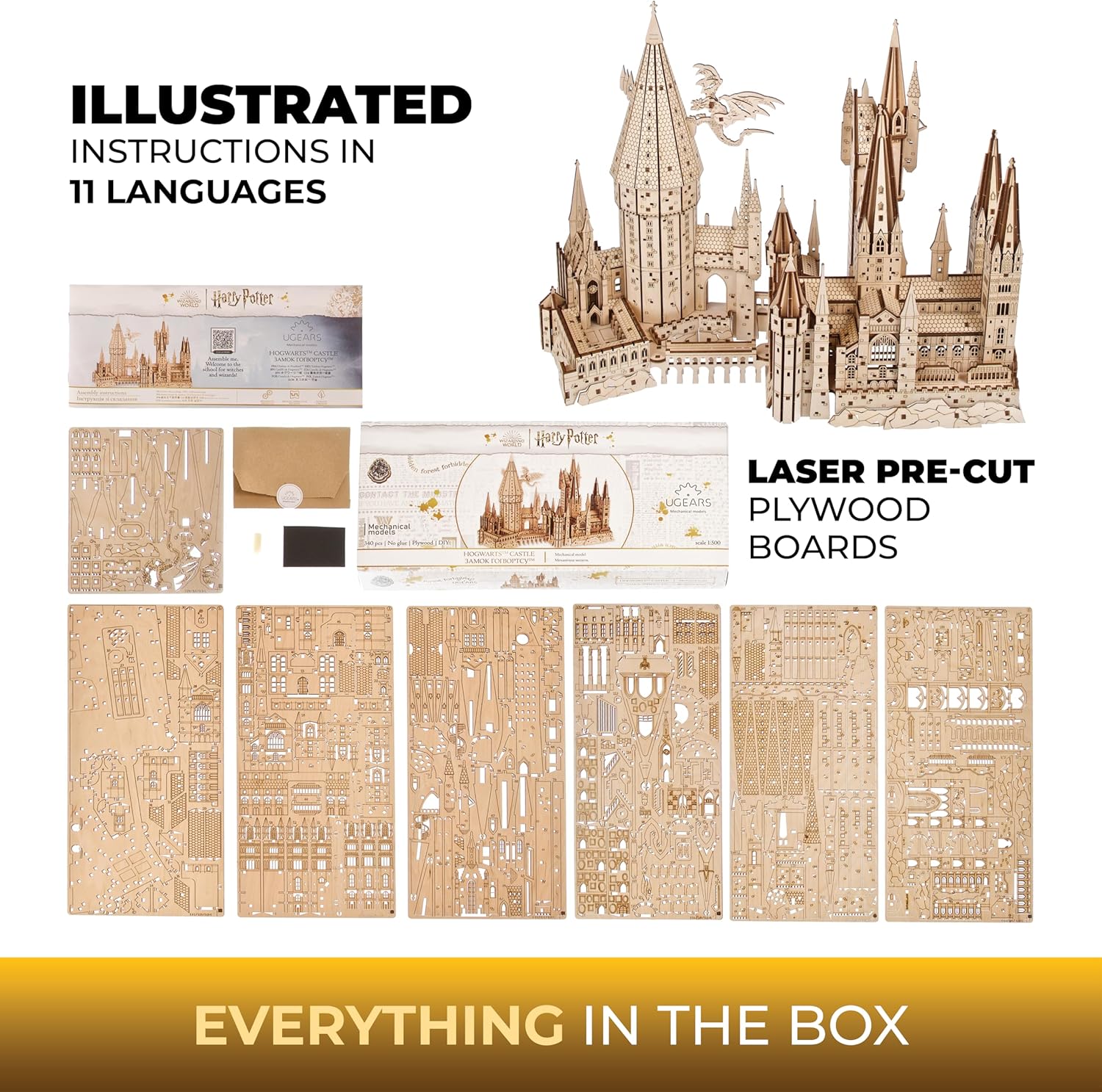 Hogwarts Castle 3D Wooden Puzzle Kit