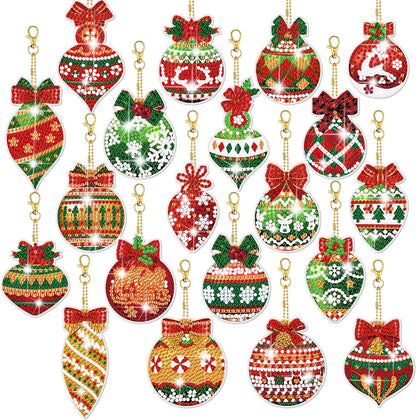 Christmas Diamond Painting Ornaments Kit – 20 Sparkling Hanging Decorations🎄