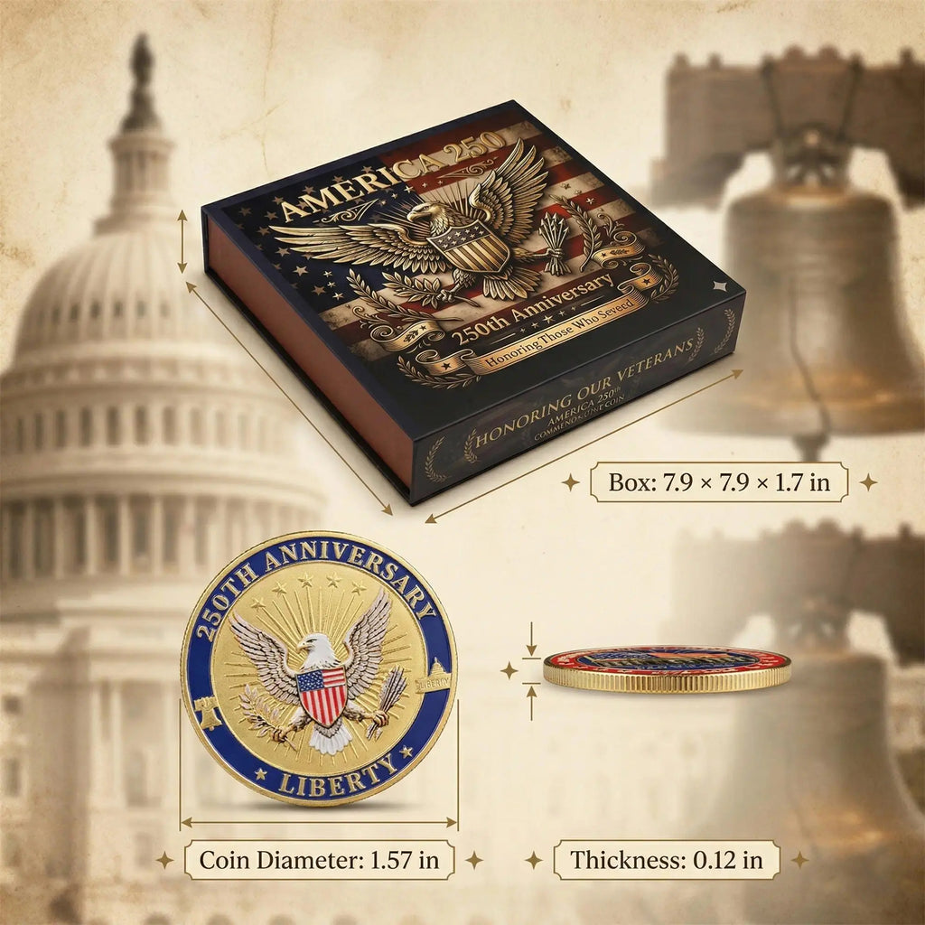 America 250th Anniversary Commemorative Coin Set – 9 Piece Collector’s Edition