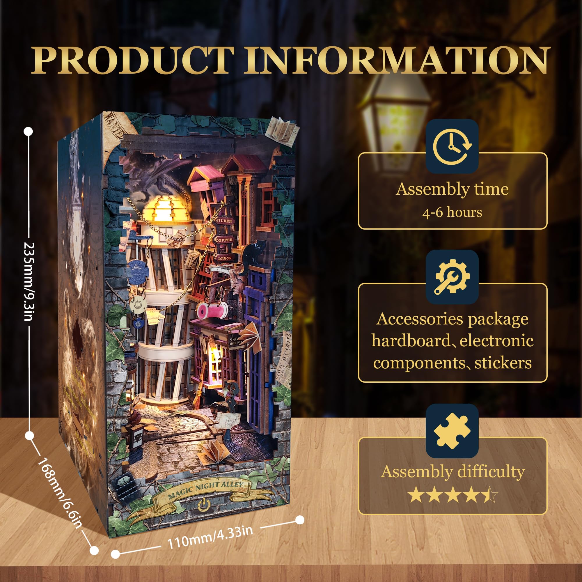 Harry . Potter: Magic Night Alley - DIY Book Nook Kit
