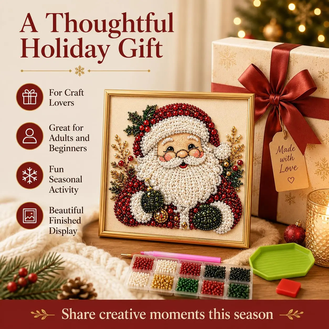 🎄 Christmas Santa Claus Pearl Art Kit🎅