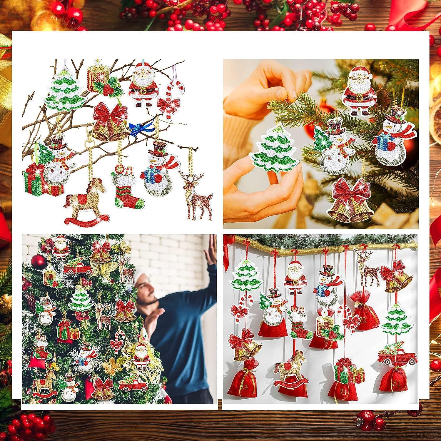 Create sparkling holiday joy with our 12pcs Christmas Diamond Painting Keychain kit . Fun 5D DIY crafts for kids & adults. Perfect gifts & festive decorations!