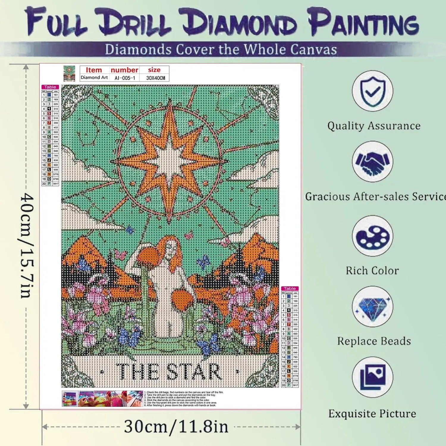 The Sun Tarot Diamond Painting Kit – 5D DIY Diamond Art Wall Décor