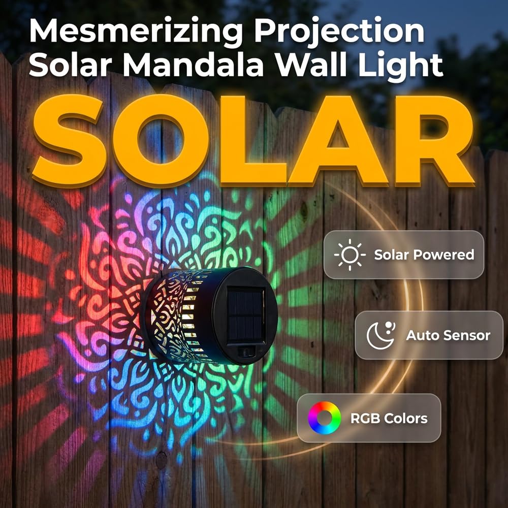 Solar Mandala Projector Light