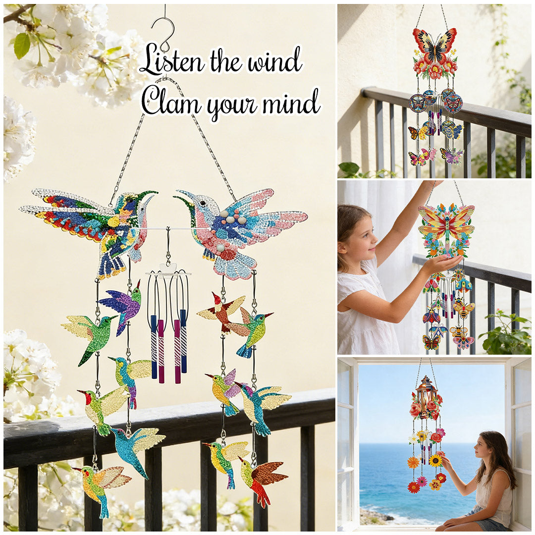 DIY Diamond Painting Double Sided 3D Wind Chime Pendant Hanging Kit