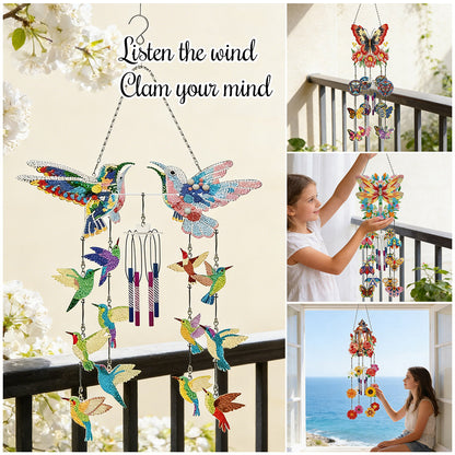 DIY Diamond Painting Double Sided 3D Wind Chime Pendant Hanging Kit