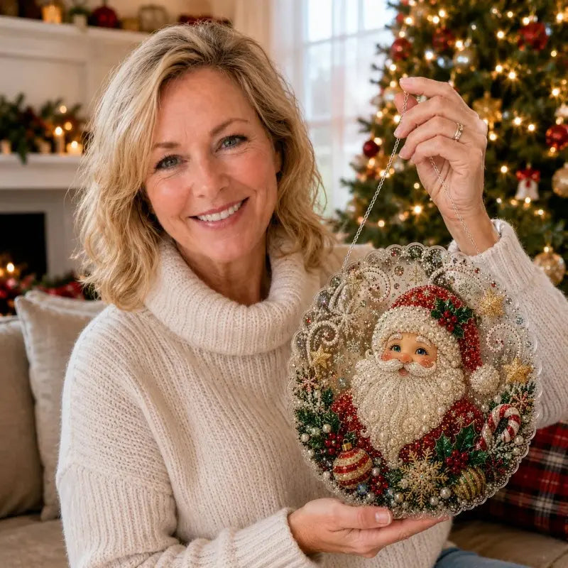 Christmas Santa Diamond Painting Ornament Kit