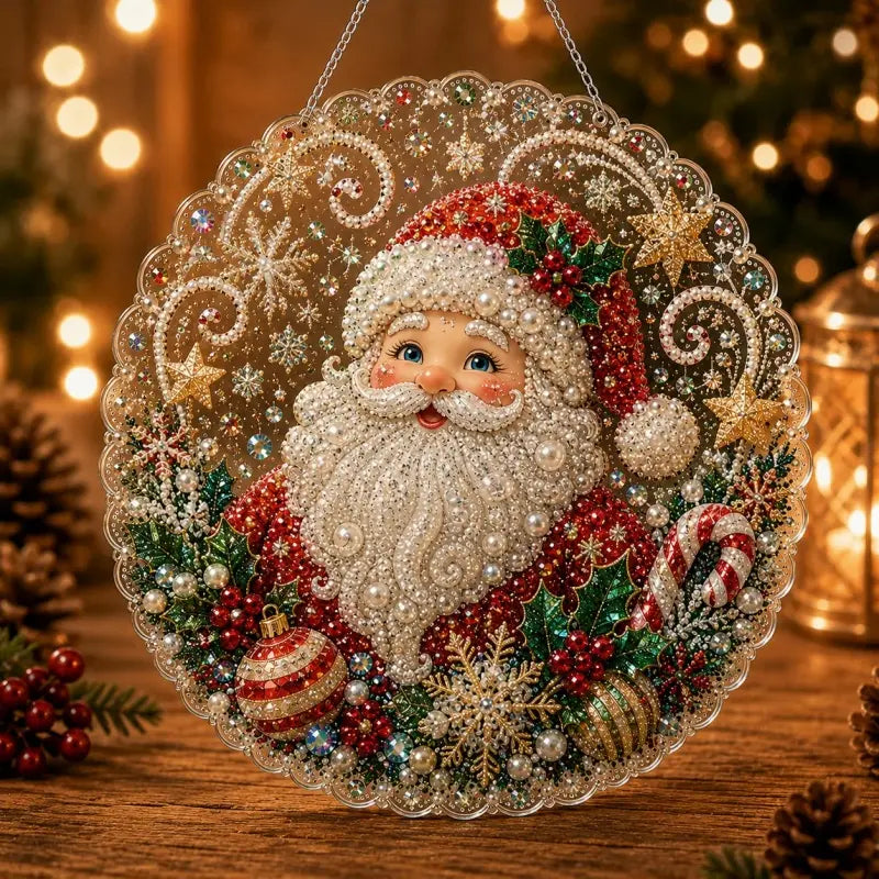 Christmas Santa Diamond Painting Ornament Kit