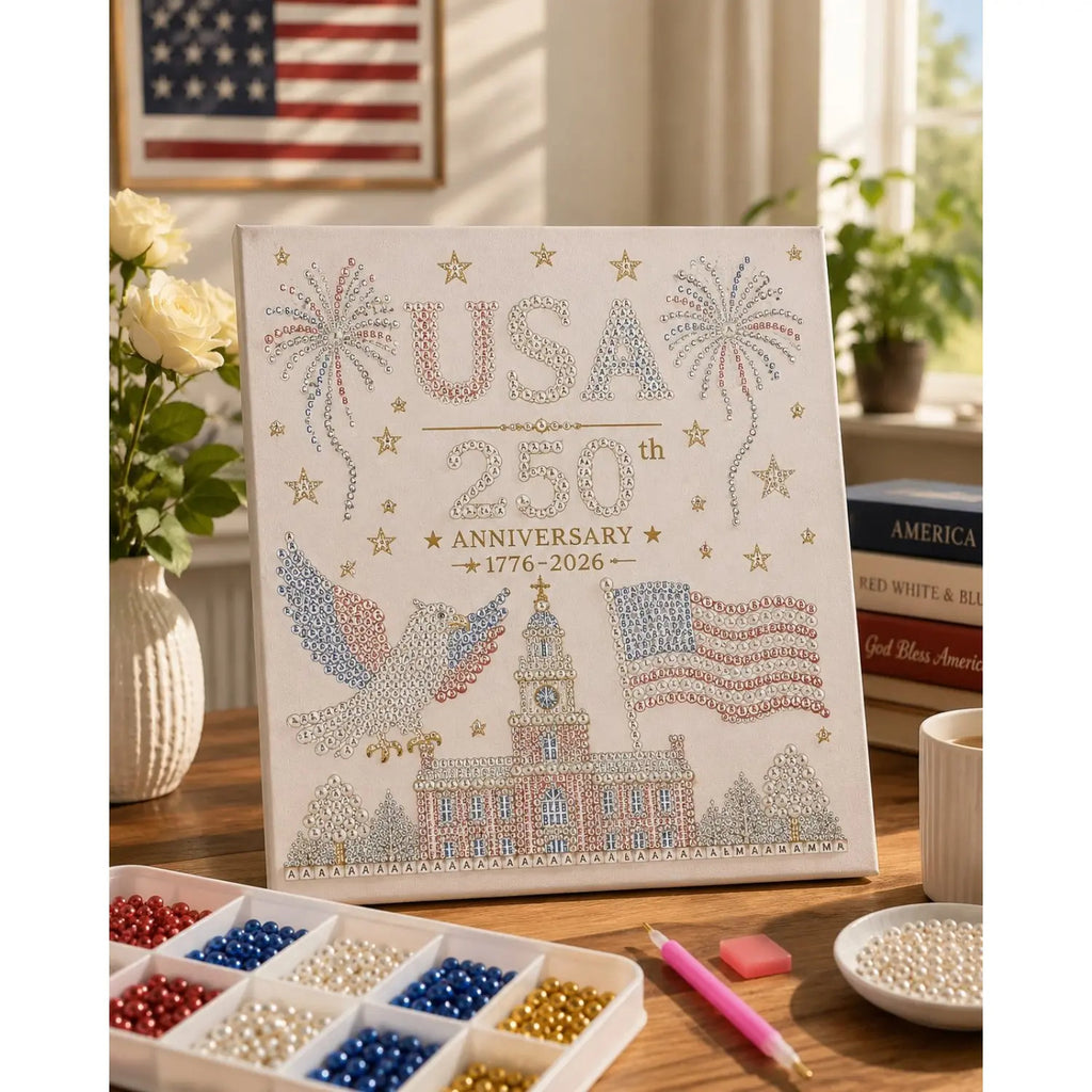 250th Anniversary USA Pearl Art Kit – DIY Beaded Decoration Collectible