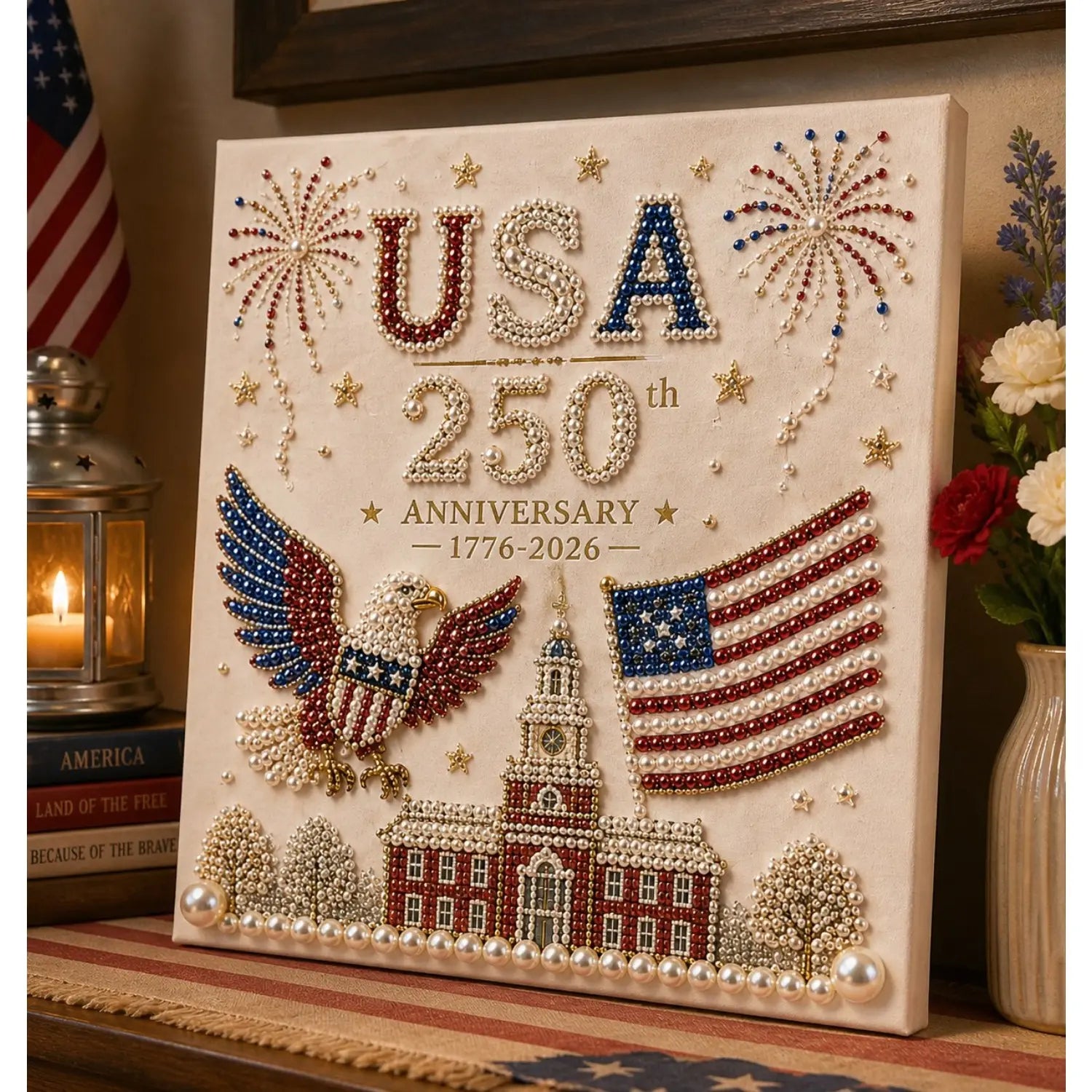 250th Anniversary USA Pearl Art Kit – DIY Beaded Decoration Collectible