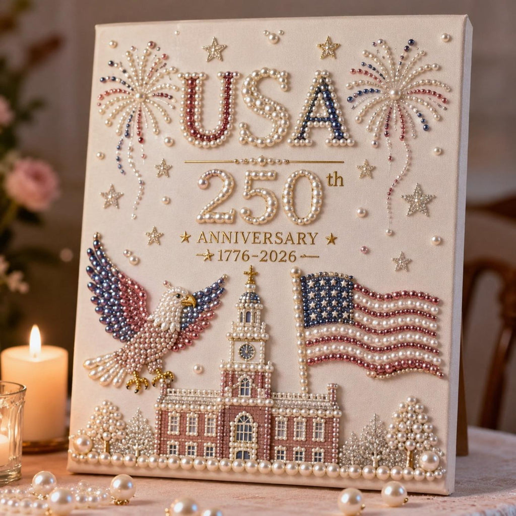 250th Anniversary USA Pearl Art Kit – DIY Beaded Decoration Collectible