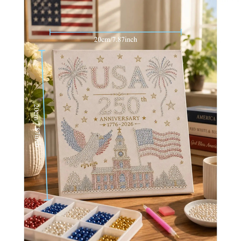 250th Anniversary USA Pearl Art Kit – DIY Beaded Decoration Collectible