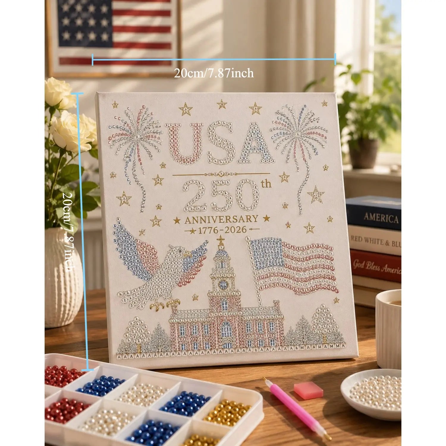 250th Anniversary USA Pearl Art Kit – DIY Beaded Decoration Collectible