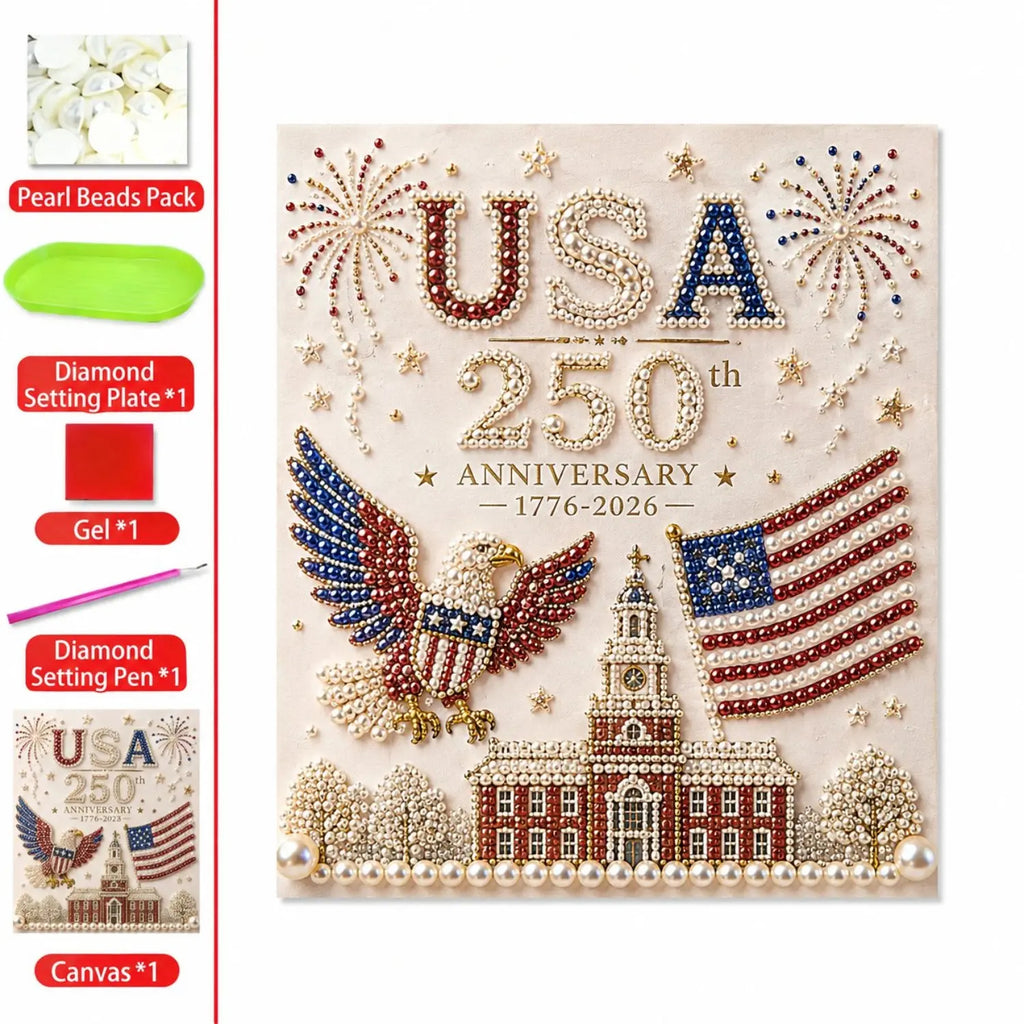 250th Anniversary USA Pearl Art Kit – DIY Beaded Decoration Collectible