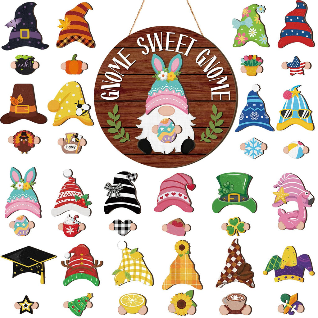 Interchangeable Wooden Gnome Decor – Holiday & Seasonal
