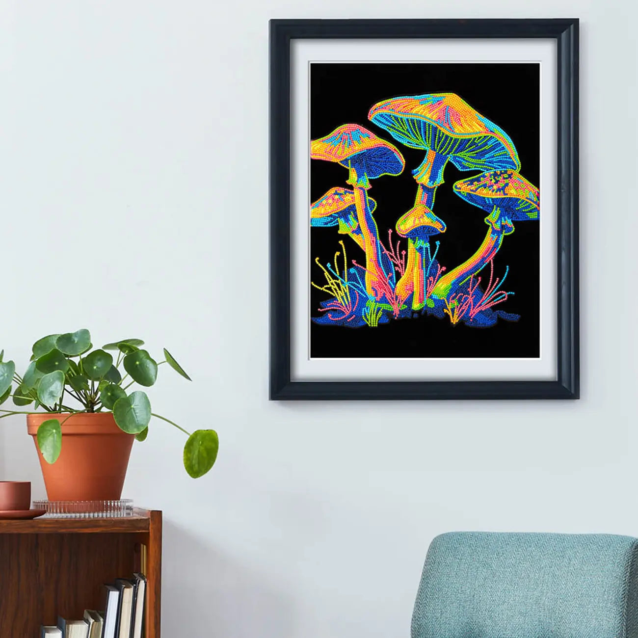 Neon Flocked Diamond Painting Kit – DIY Sparkling Art Canvas