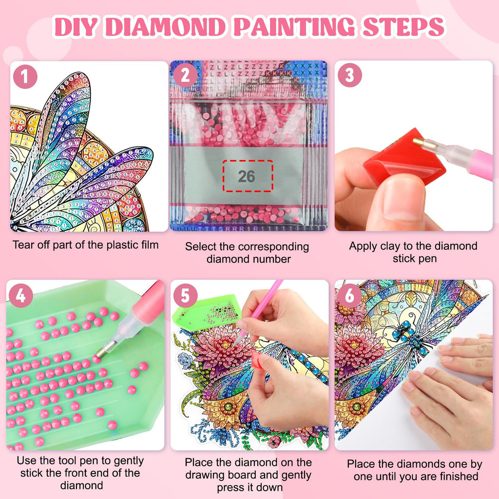 Dragonfly Diamond Art Hanging Ornament Kits