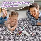 DIY Coloring Blanket for Adults – Mushroom Design with 12 Markers