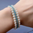 Crystal Pearl Bracelet Collection – Handwoven Elegant Charm Jewelry