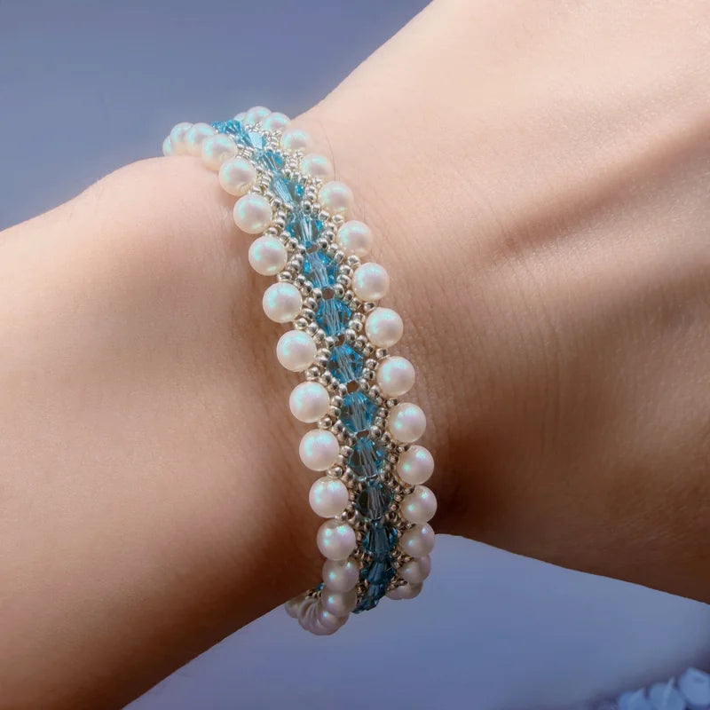 Crystal Pearl Bracelet Collection – Handwoven Elegant Charm Jewelry