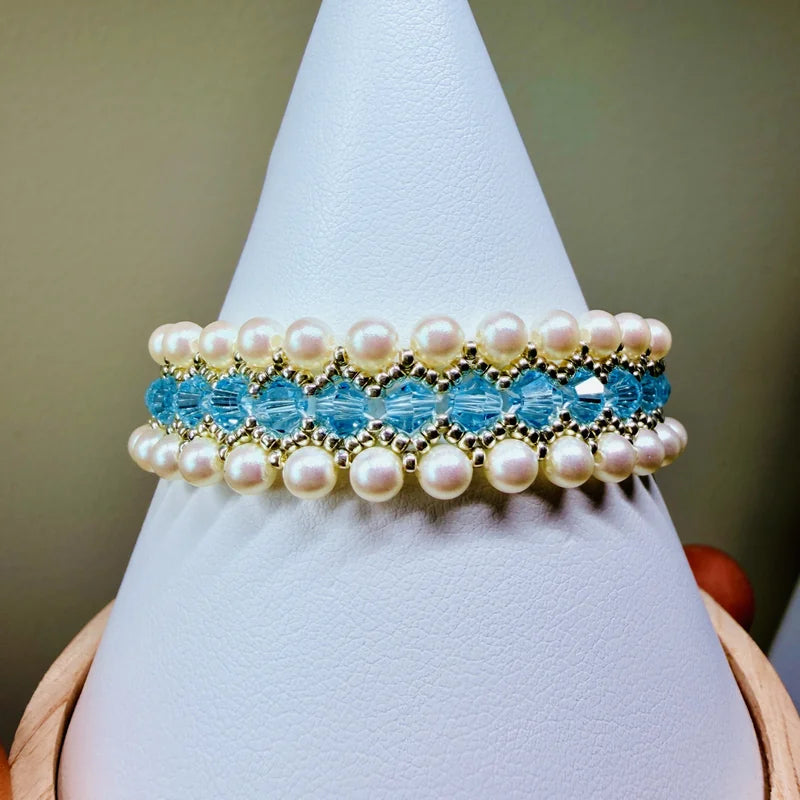 Crystal Pearl Bracelet Collection – Handwoven Elegant Charm Jewelry