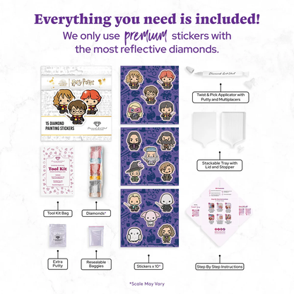 ✨ Harry Potter Diamond Painting Stickers (Set of 15)