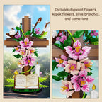 Jesus Cross Flower Building Set – Inspirational Christian Gift