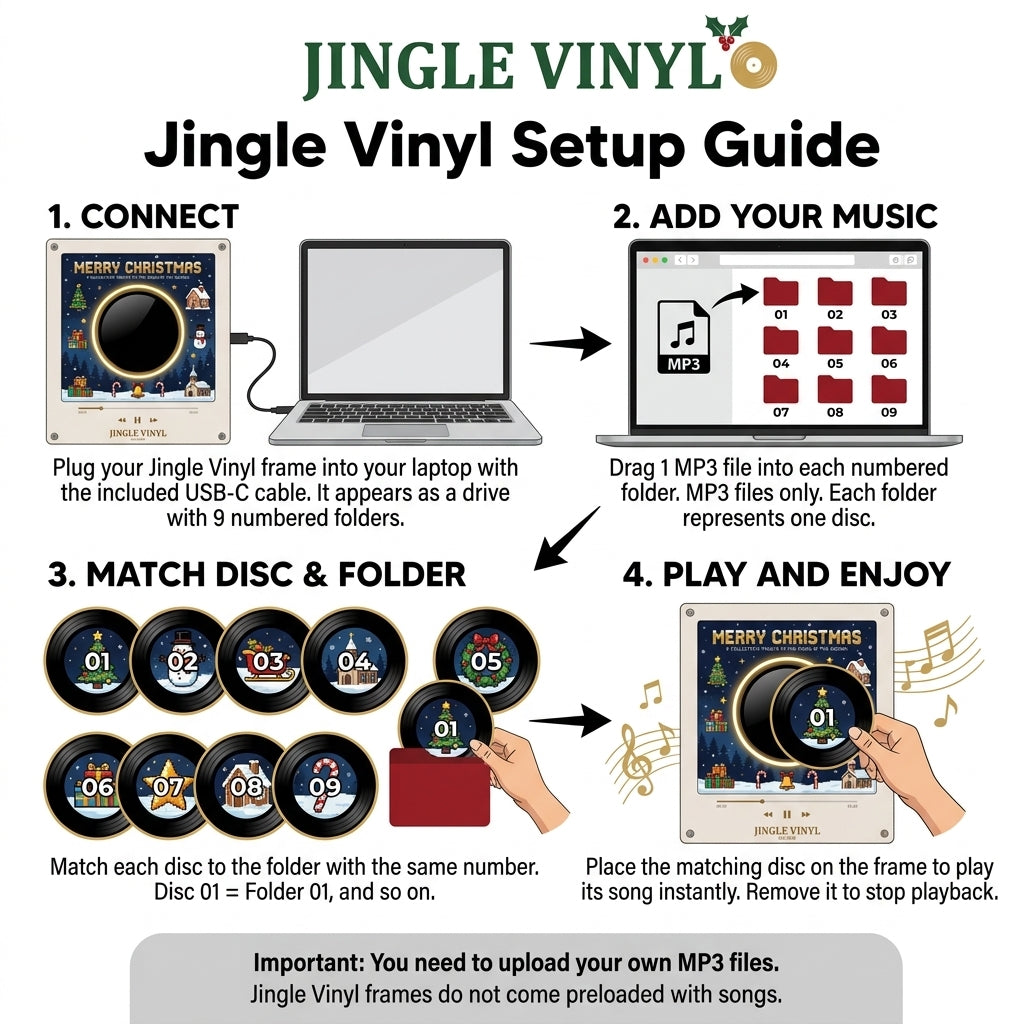 Christmas Magnetic Vinyl Music Player 🎄🎶