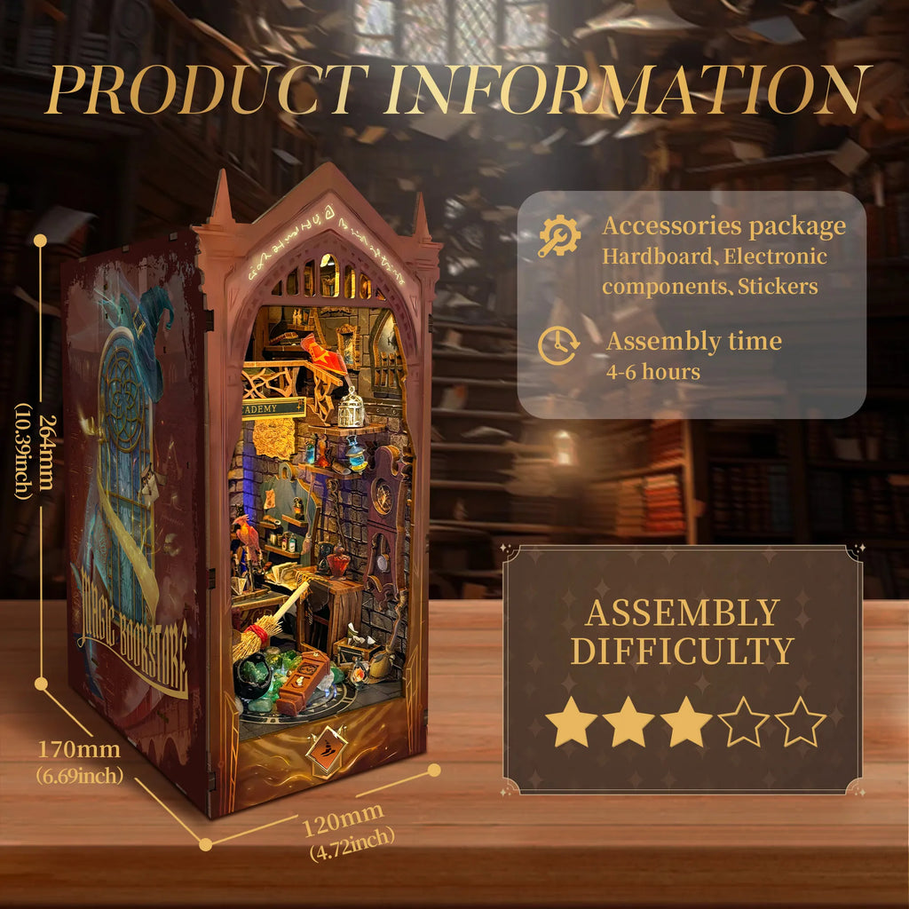 The Hidden Hall Of Magic DIY Book Nook Kit With Remote Wand