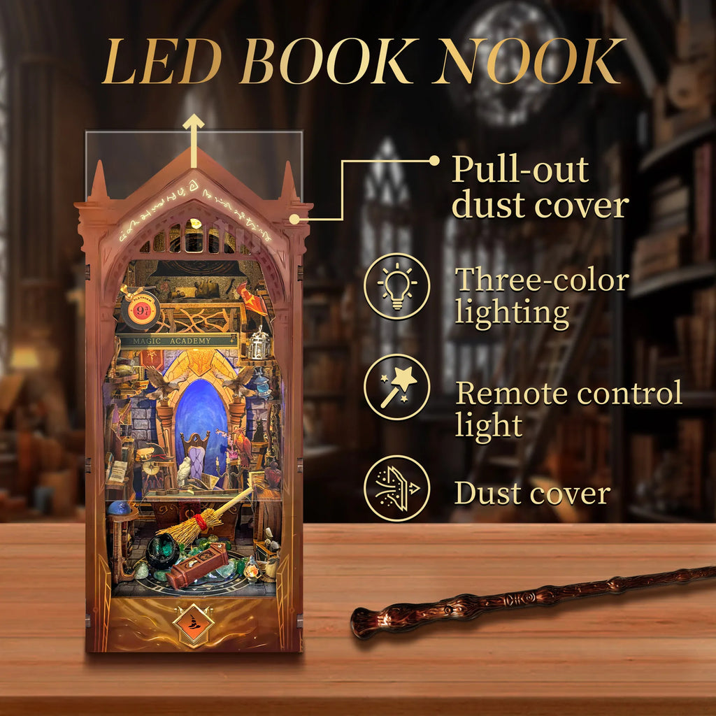 The Hidden Hall Of Magic DIY Book Nook Kit With Remote Wand