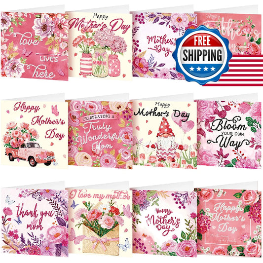 Mother's Day Diamond Painting Card Kits 12PCS