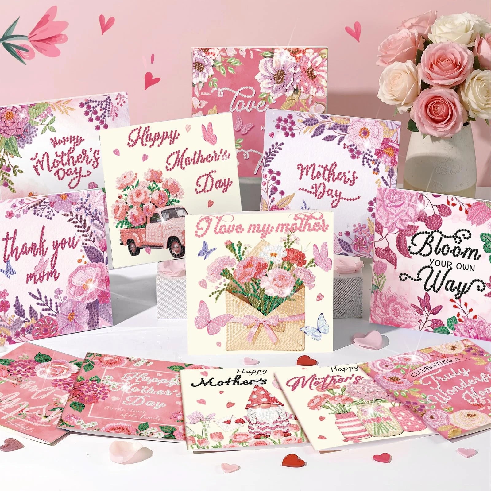 Mother's Day Diamond Painting Card Kits 12PCS