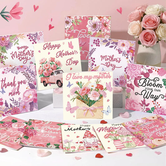 Mother's Day Diamond Painting Card Kits 12PCS