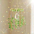 Crystal Suncatcher for Window – Boho Plant & Rainbow Decor