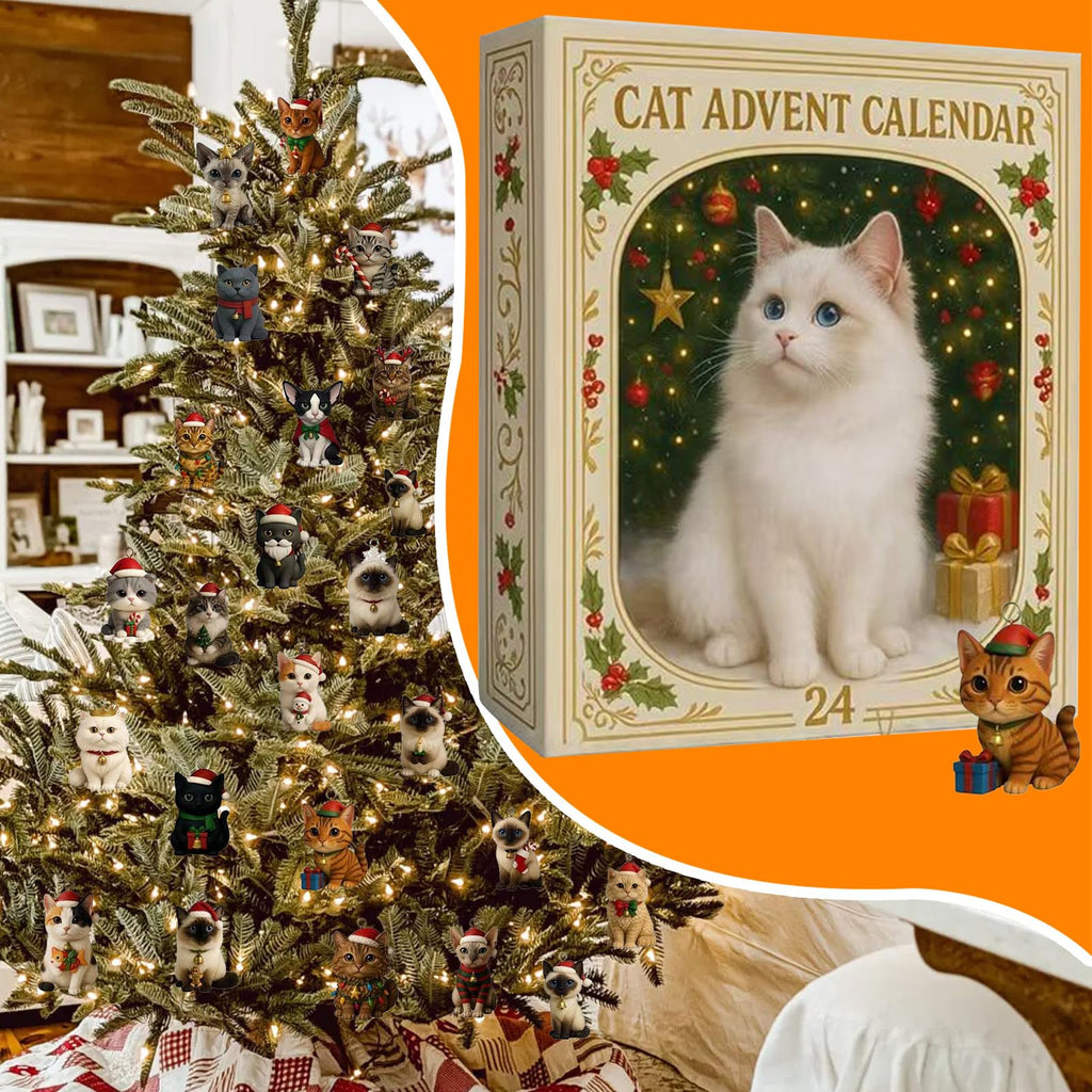 Christmas Cat Advent Calendar – 24 Days of Cute Cat Ornament Surprises