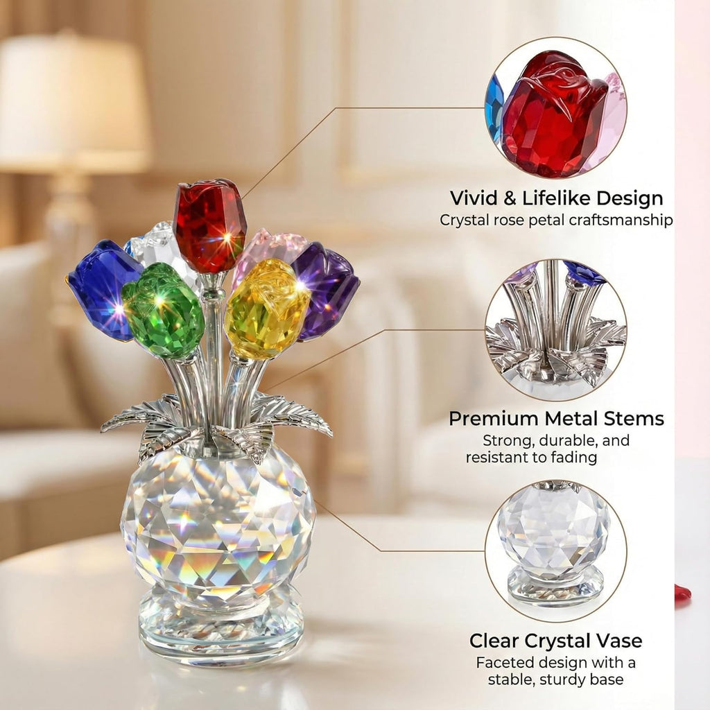 Crystal Rose Bouquet – Elegant Forever Flower Gift